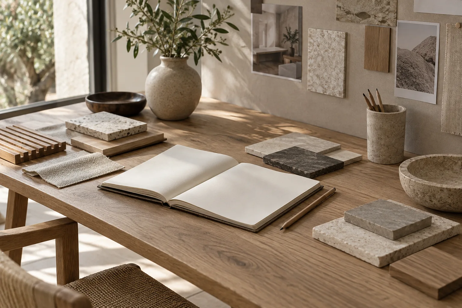 Flooring samples and material selection